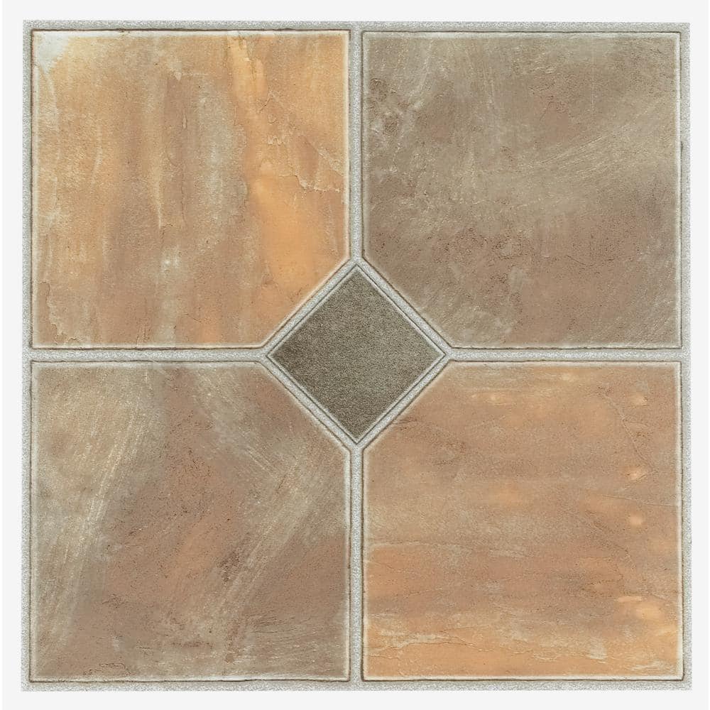 Sterling Rustic Slate Self-Adhesive 12-Inch Vinyl Floor Tiles
