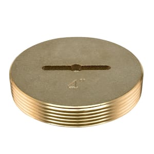 4 in. Slotted Brass Cleanout Plug 4.5 in. OD for DWV