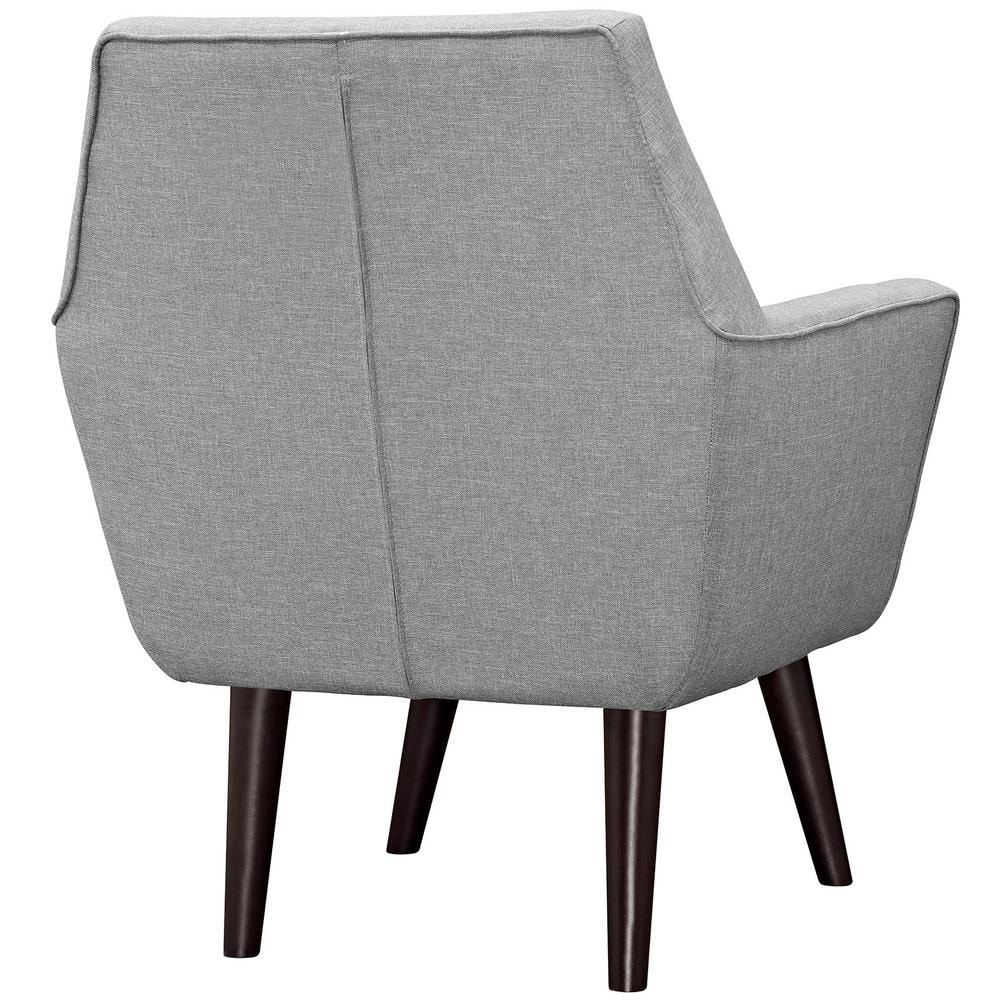 Mid-Century Modern Light Gray Upholstered Accent Chair