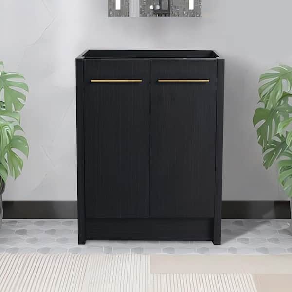 UPIKER Elegant 23.25 in. W x 17.94 in. D x 30.31 in. H Freestanding Bath Vanity Without Top in Black Unassembled