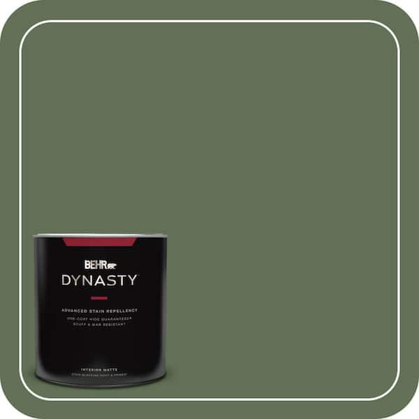 BEHR DYNASTY 1 qt. #QE-39 Willow Leaf Matte Interior Stain-Blocking Paint & Primer