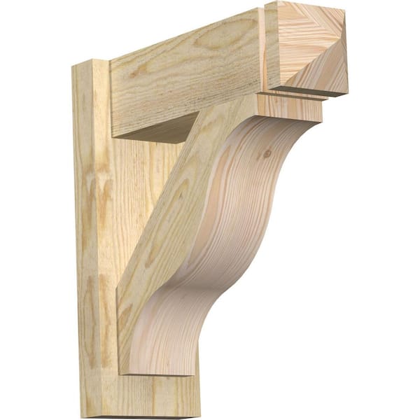 Ekena Millwork 6 in. x 18 in. x 18 in. Douglas Fir Fuston Arts and Crafts Rough Sawn Outlooker