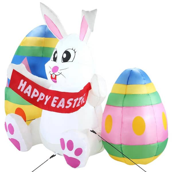 Easter Bunny with Egg Hanging Honeycomb Decorations – 6 Pc