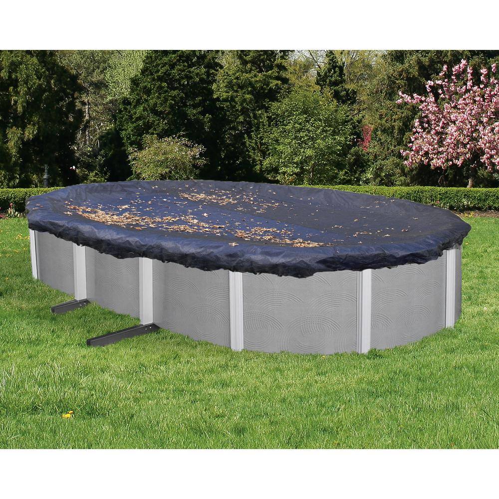Blue Wave 12 ft. x 20 ft. Oval Black Leaf Net Above Ground Pool Cover