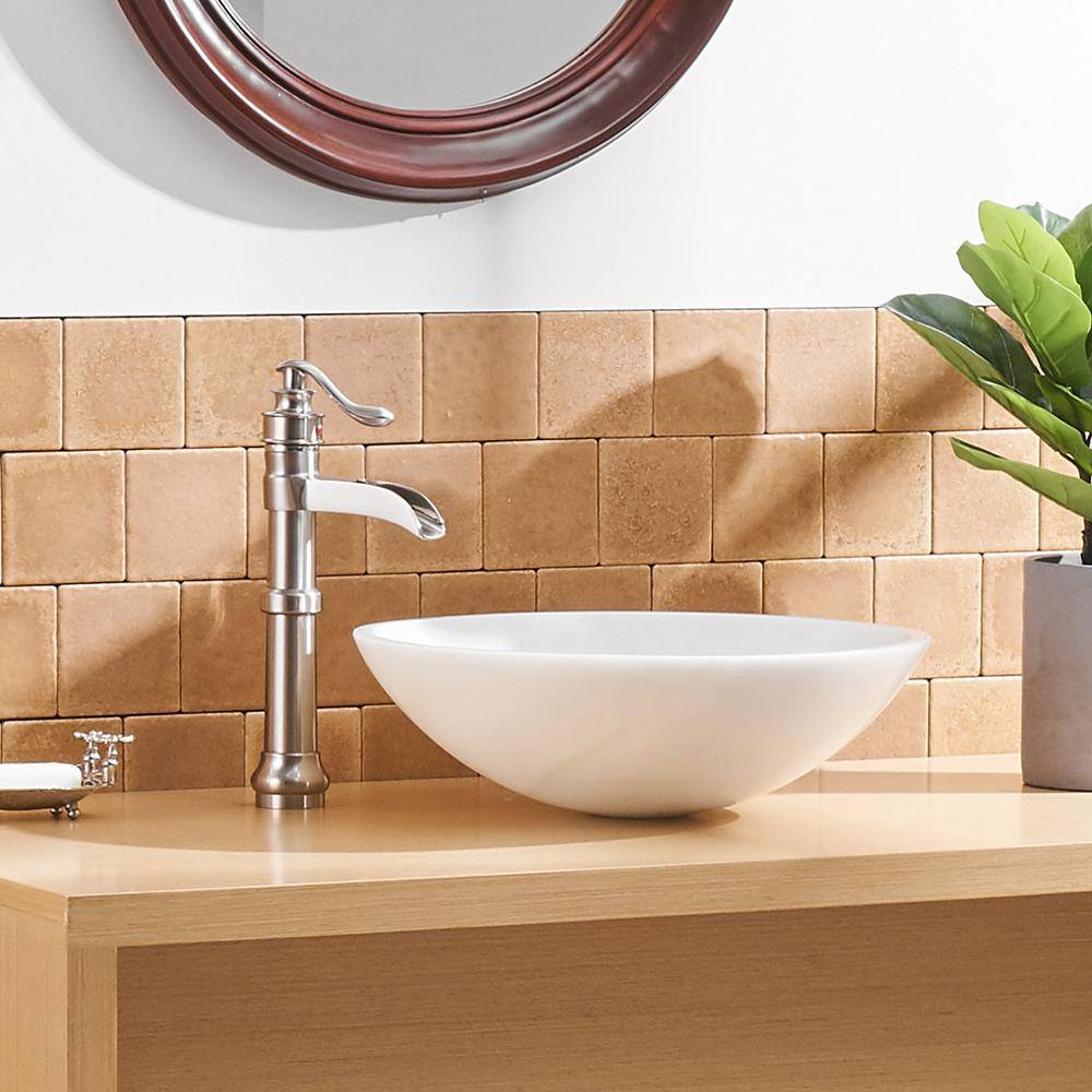 Brushed Nickel Single-Handle Waterfall Vessel Bathroom Faucet