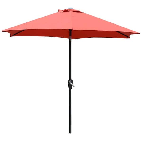 TIRAMISUBEST 8.2 ft. Iron Patio Umbrella in Red
