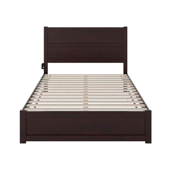 AFI NoHo Espresso Queen Solid Wood Platform Bed with Footboard