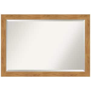 Carlisle Blonde 40 in. W x 28 in. H Wood Framed Beveled Wall Mirror in Unfinished Wood