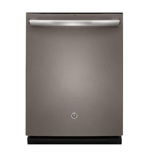 GE Top Control Dishwasher in Slate with Stainless Steel Tub and Steam Prewash, Fingerprint Resistant, 45 dBA