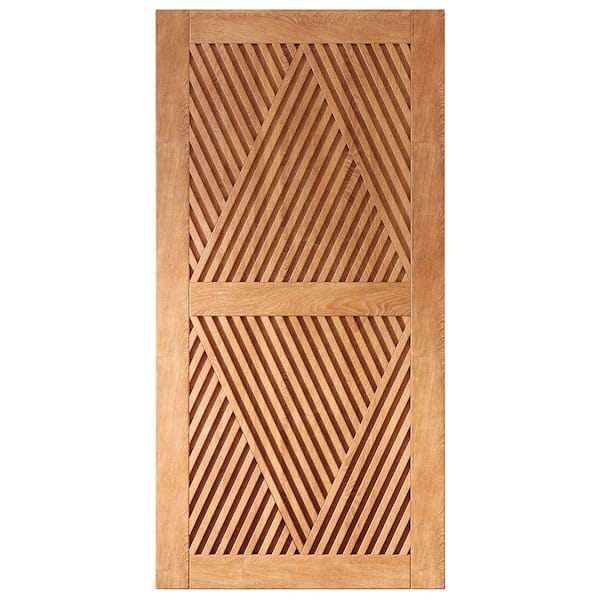 LT 36 in. x 84 in. C-Panel Solid Core Early American Diamond Design Pine Wood Interior Sliding Barn Door Slab