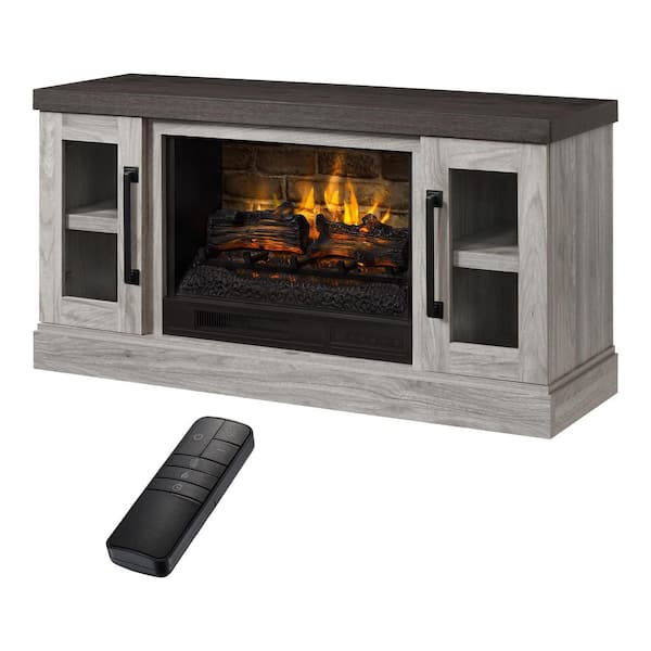 StyleWell Spruce Hallow 48 in. Freestanding Electric Fireplace TV Stand in  Medium Gray Ash with Charcoal Top HDFP48-55E - The Home Depot