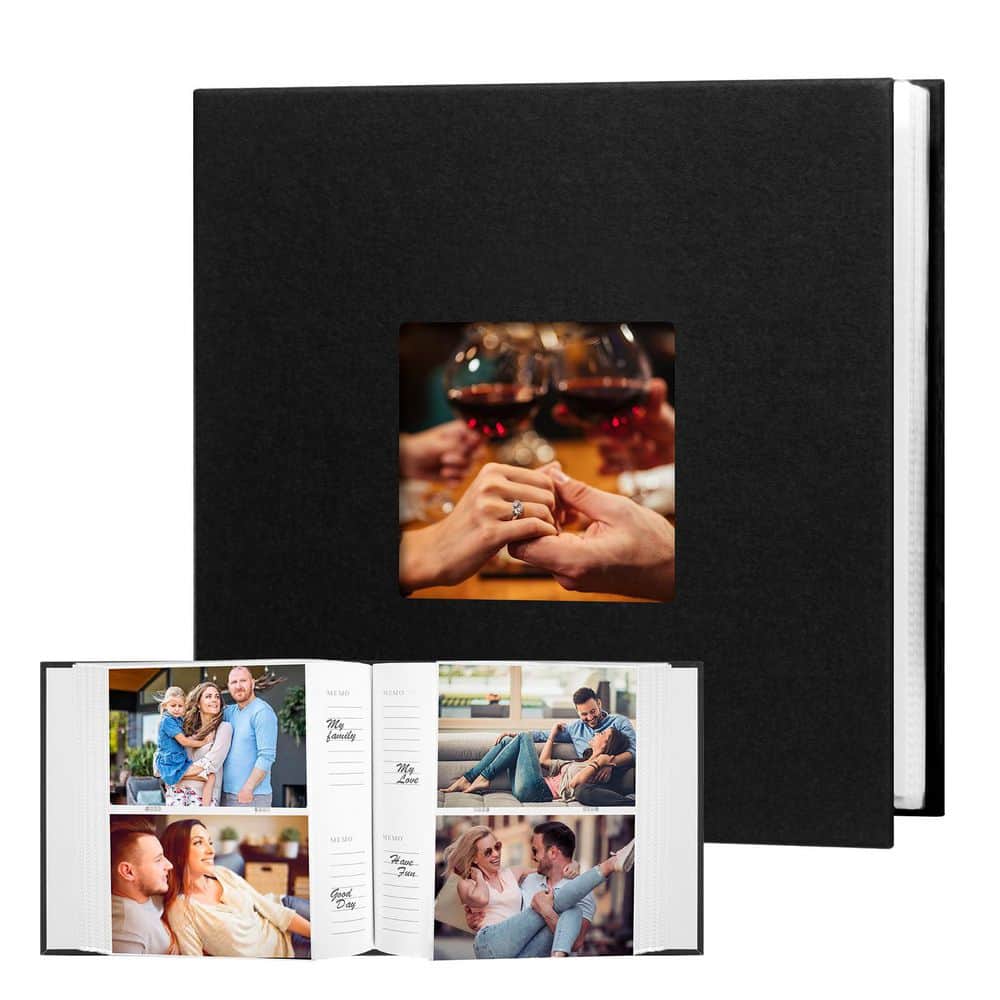 Afoxsos Leather Photo Album w/ Front Window, 240 Pockets, Writing