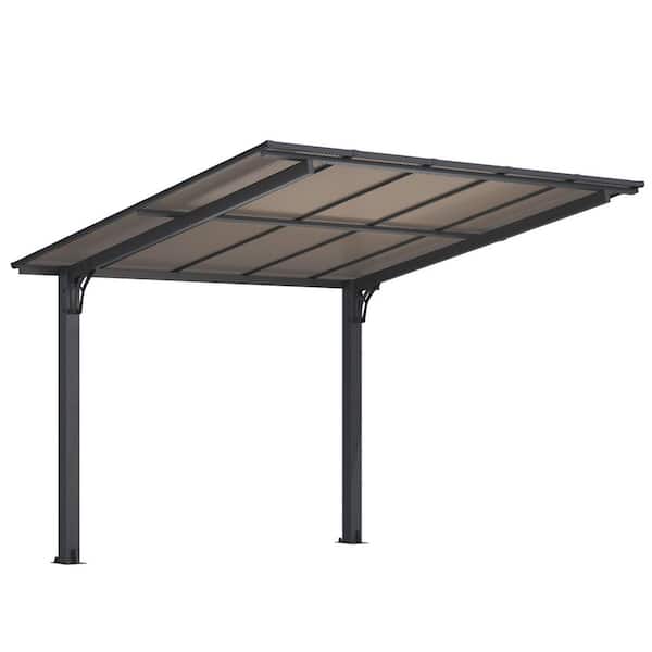 10 ft. x 10 ft. Gazebo Outdoor Pergola for Patio, Freestanding Lean to Hard Top Grill Gazebo Carport with Roof