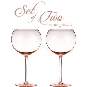 Luxurious and Elegant Sparkling 18.7 oz. Rose Pink Colored Glassware (Set of 2)