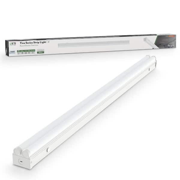 TIRA 4 ft. 40-Watt 2-Light Integrated LED Strip Light Fixture - 4000K Bright White - 4500 Lumens - Garage Light