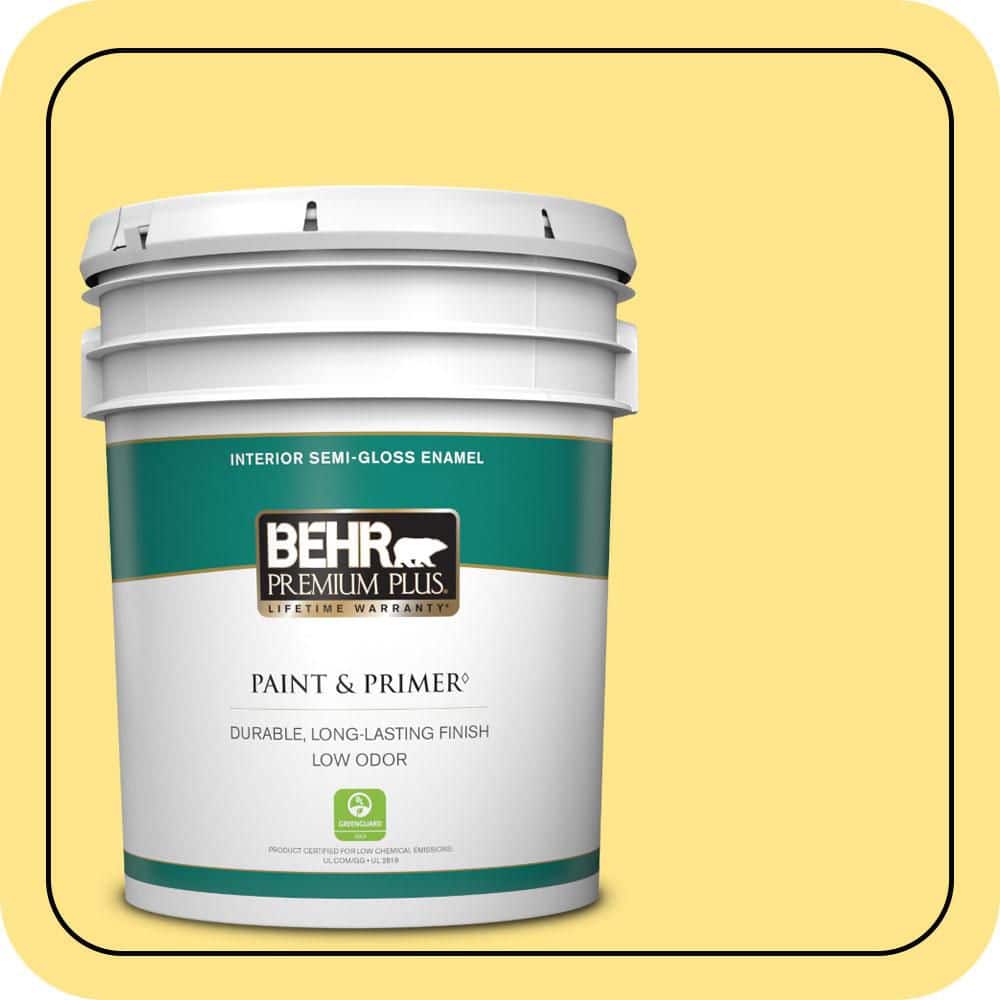 5 gal. #370A-3 Bicycle Yellow Semi-Gloss Enamel Low Odor Interior Paint & Primer price history on PriceWatchPro