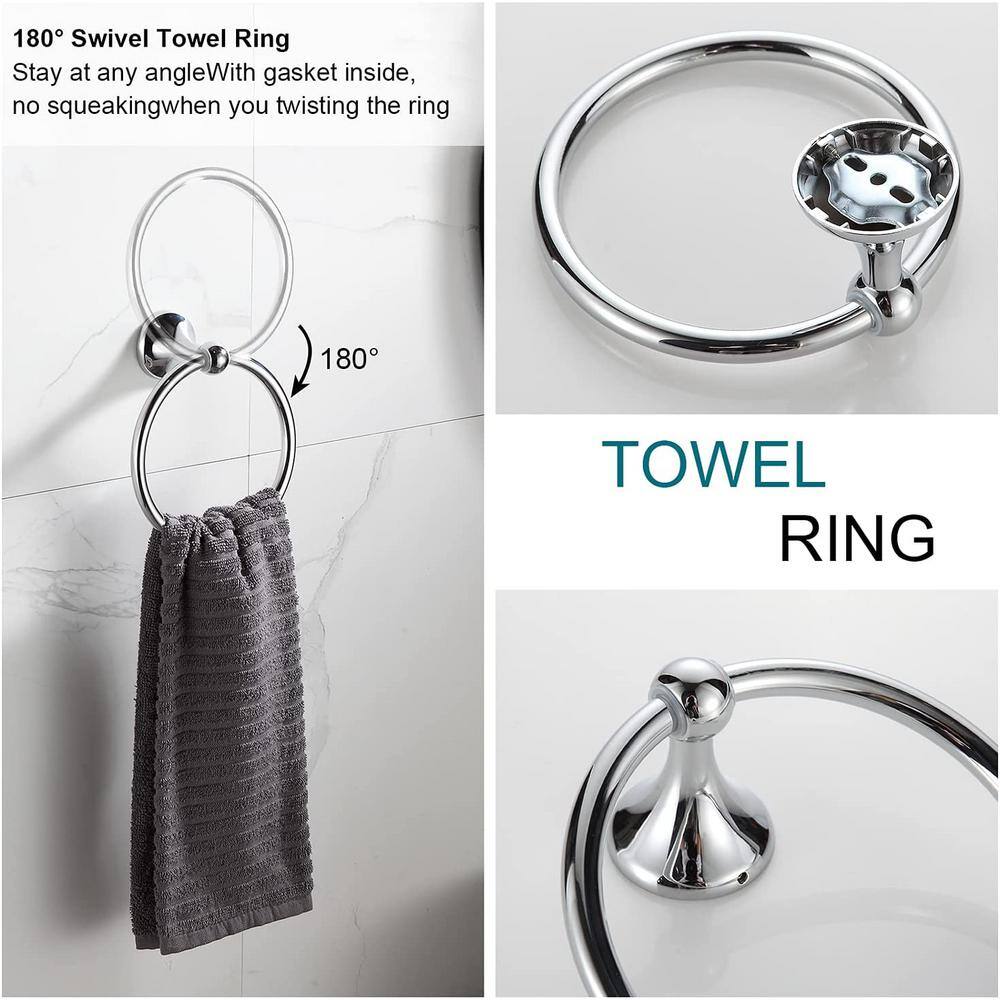 Chrome 24-Inch Stainless Steel Wall Mounted Towel Bar Set