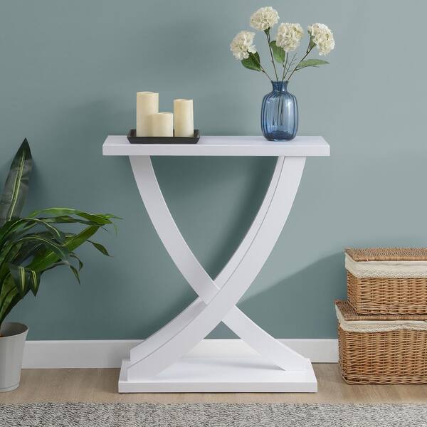Convenience Concepts Newport Criss-Cross 31.25 in. White Rectangle