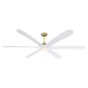 72 in. Integrated LED Downrod Mount Gold Ceiling Fan with Light and Remote Control