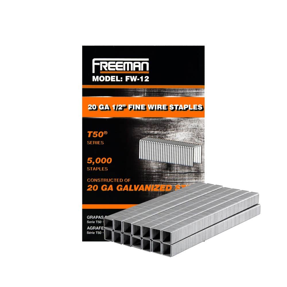 Freeman 1/2 in. 20-Gauge Fine Wire Staples (5000-Pack)