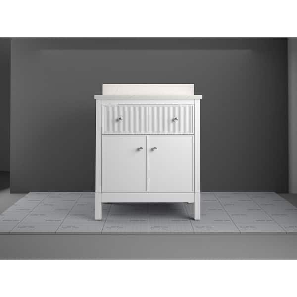 Malin by Studio McGee 30 in. White Bath Vanity with Bianco Bella Quartz Top