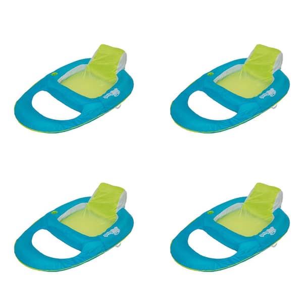 Unbranded SwimWays Aqua/Lime Spring Float Inflatable Recliner Pool Lounger (4-Pack), Number of People: 1