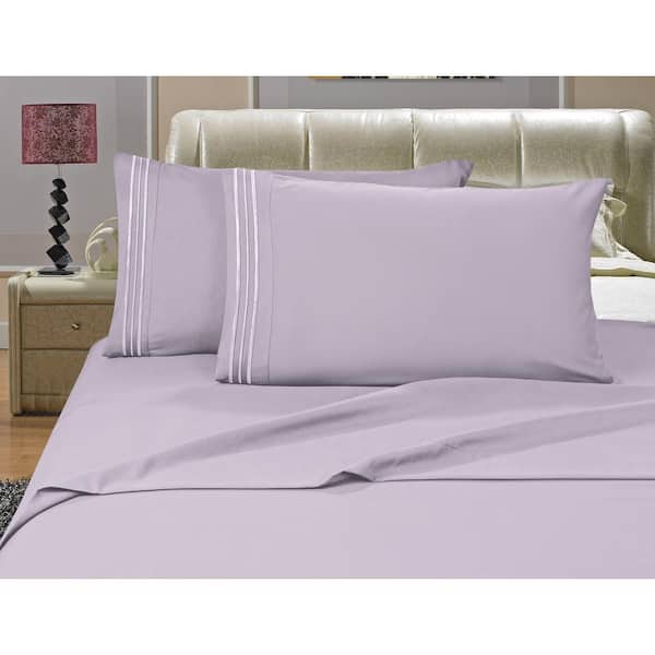 Elegant Comfort 4-Piece Lilac Solid Microfiber Twin XL Sheet Set  V01-TW-Lilac - The Home Depot