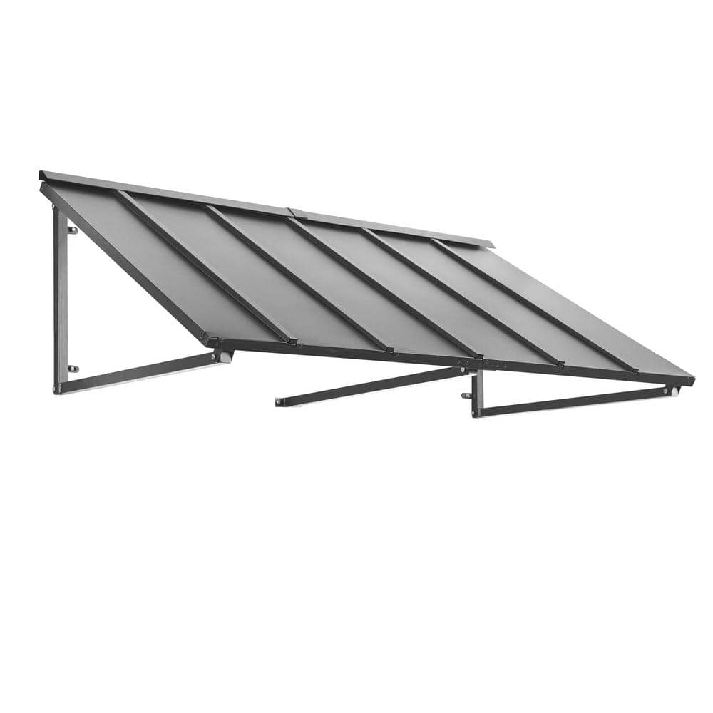 Houstonian Gray Steel Standing Seam Window/Door Awning, 68" x 36"