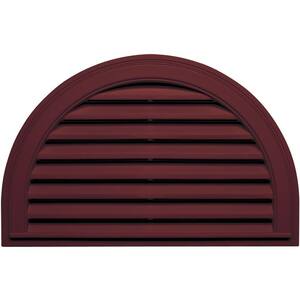 34.1875 in. x 22.128 in. Half Round Red Plastic UV Resistant Gable Louver Vent