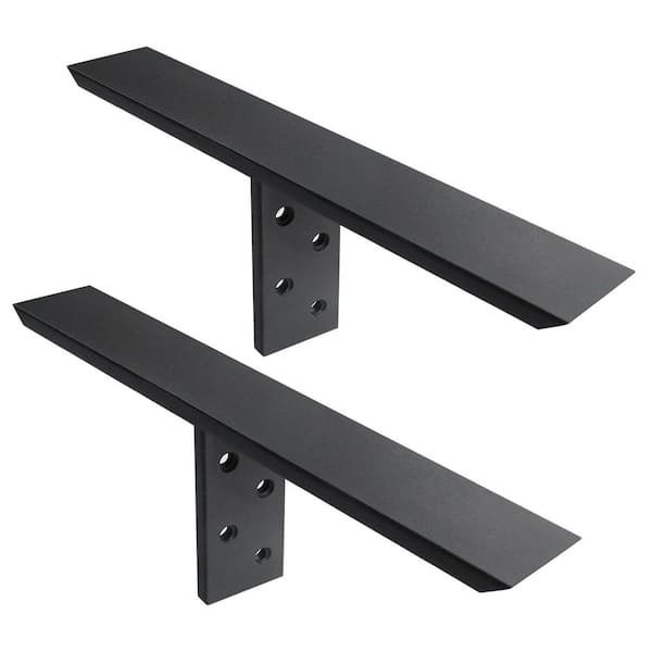 2 Pack 16 in. L Heavy-Duty Steel Low Profile Hidden Bracket for Granite Quartz and Concrete Countertop Island Support