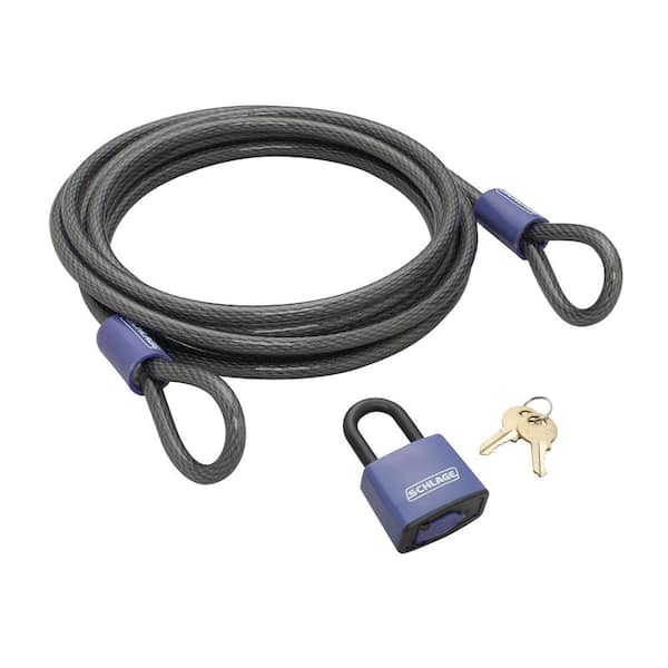 Schlage 15 ft. Double Loop Cable with Weatherproof Padlock