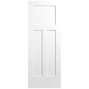 30 in. x 80 in. 3-Panel Winslow Single Bore Hollow Core Ultra-Pure White Molded Composite Interior Door Slab