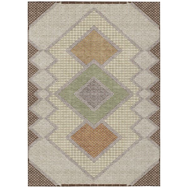 Addison Rugs Chantille Machine Washable Indoor/Outdoor Abstract ACN2111 Brown 10 ft. x 14 ft. Area Rug