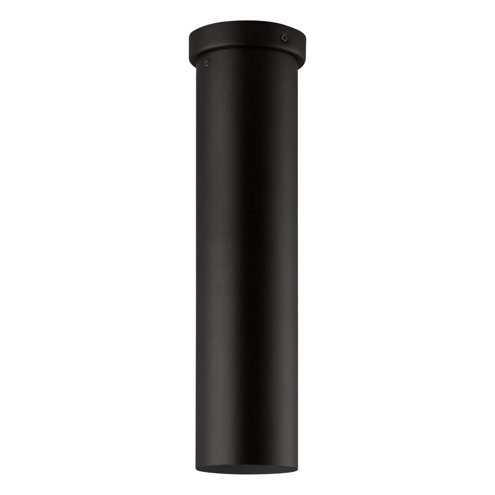 Tortoreto 4 in. W x 16.75 in. H 1-Light Matte Black Metal Flush Mount