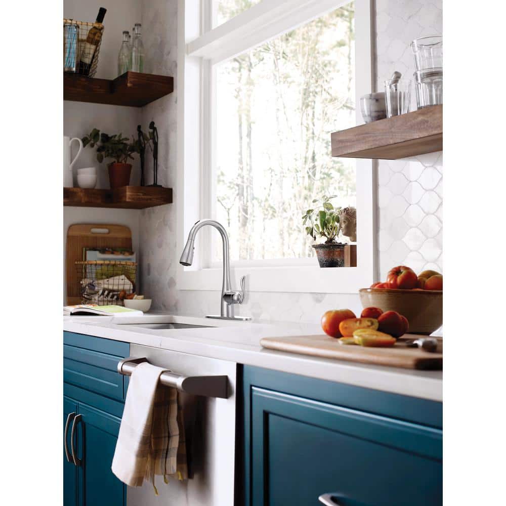 Moen Arbor Chrome One-Handle Pulldown Kitchen Faucet with Power Boost