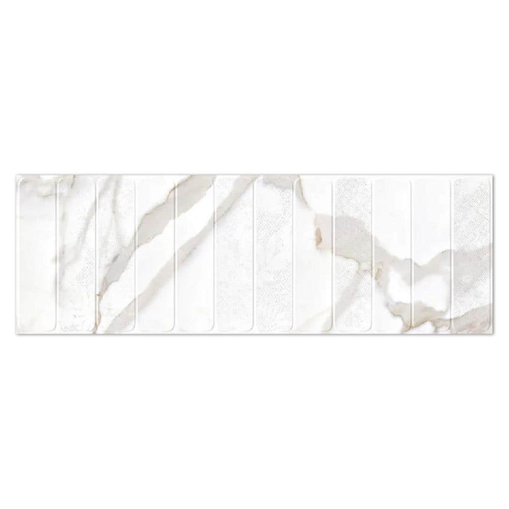 Strata 16 in. x 48 in. Matte White and Gray Ceramic Large Format Wall Tile (15.5 sq. ft./case)-3 Pack price history on PriceWatchPro