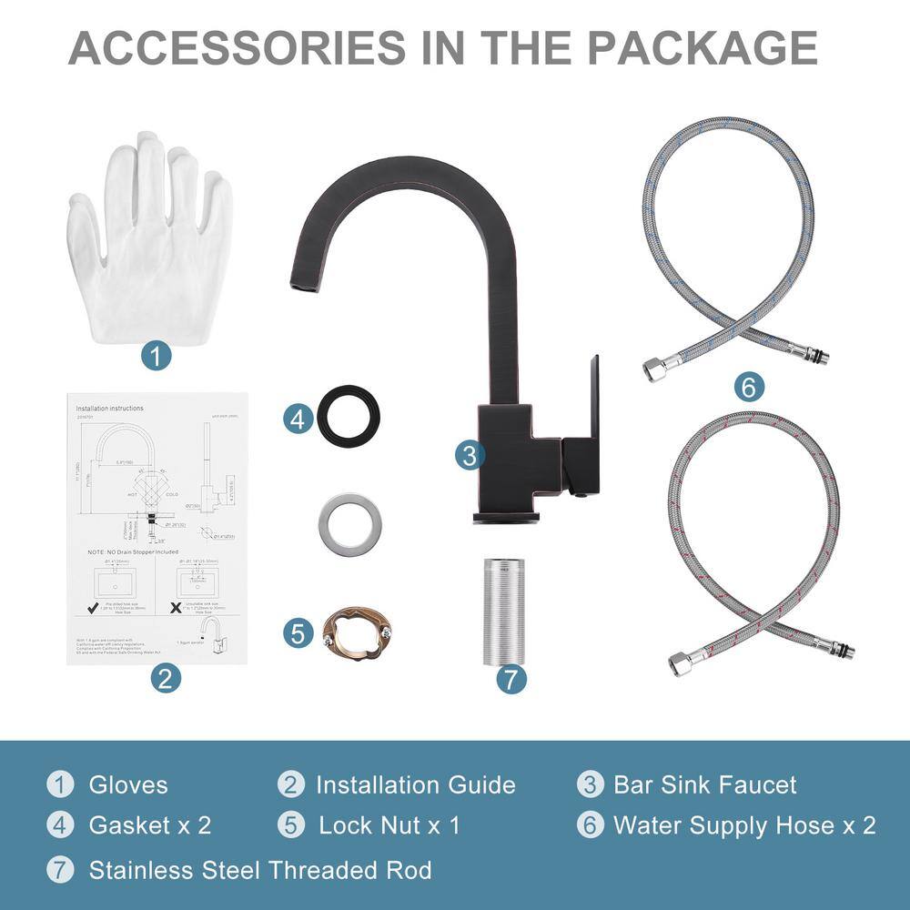 Oil Rubbed Bronze Single Handle Bar Faucet with Ceramic Valve