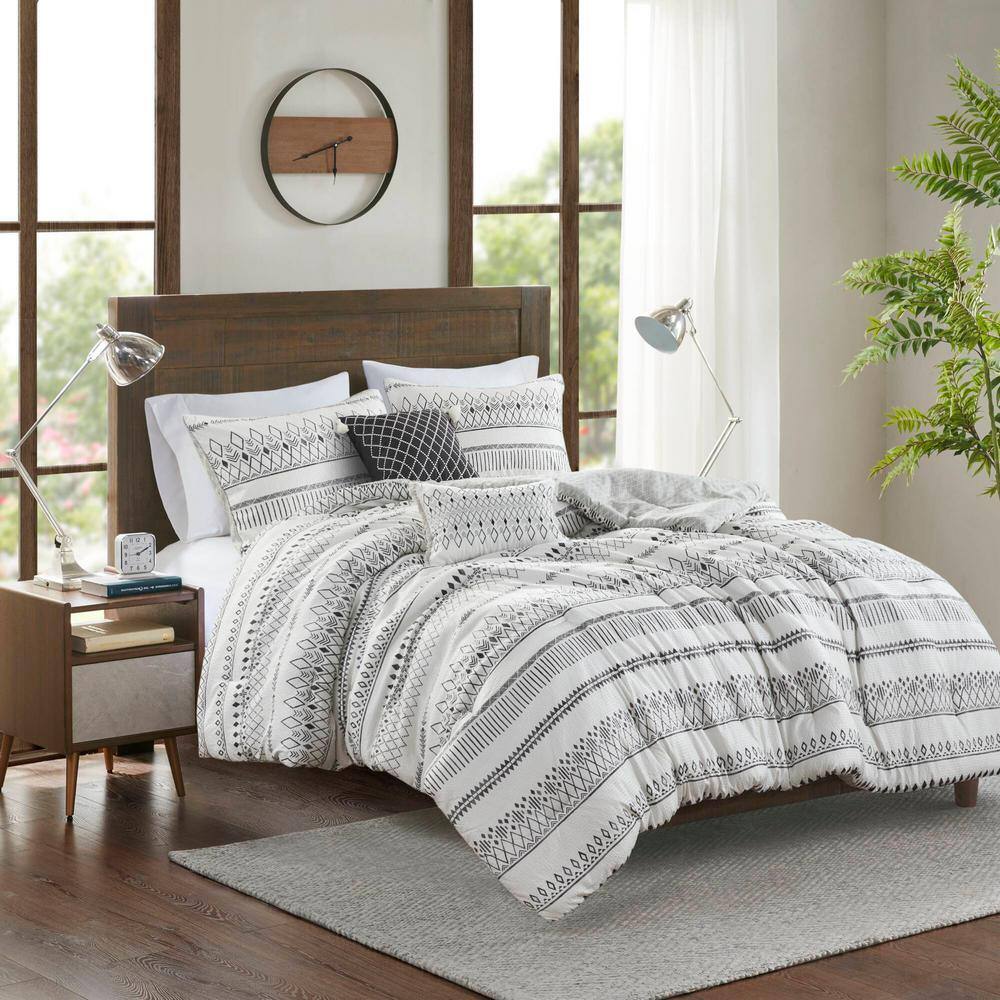 King Blue Microfiber Reversible Comforter Set with Decorative Pillows