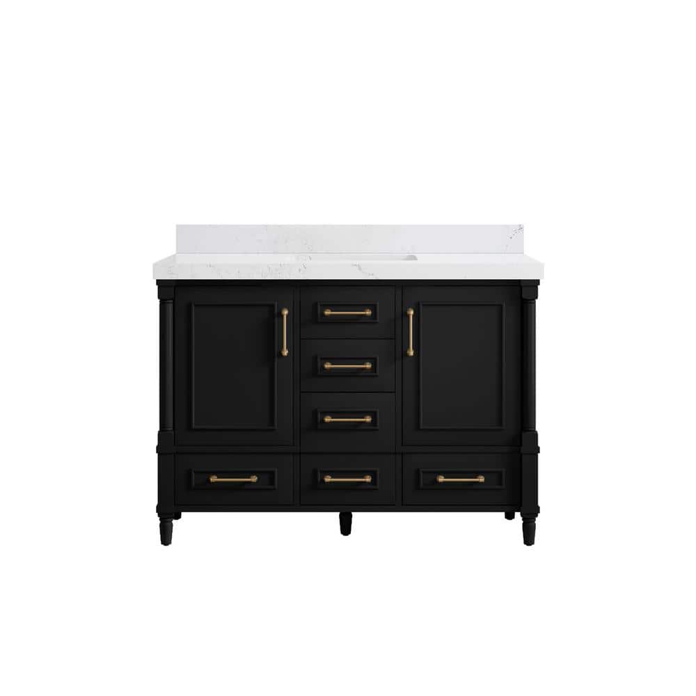 Hudson 48 in. W x 22 in. D x 36 in. H Bath Vanity in Black with 2 in. Empira Quartz Top price history on PriceWatchPro