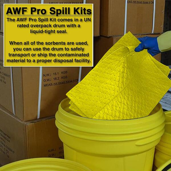 50 Gallon Wheeled Poly SpillPack Spill Kit, Aggressive, Yellow
