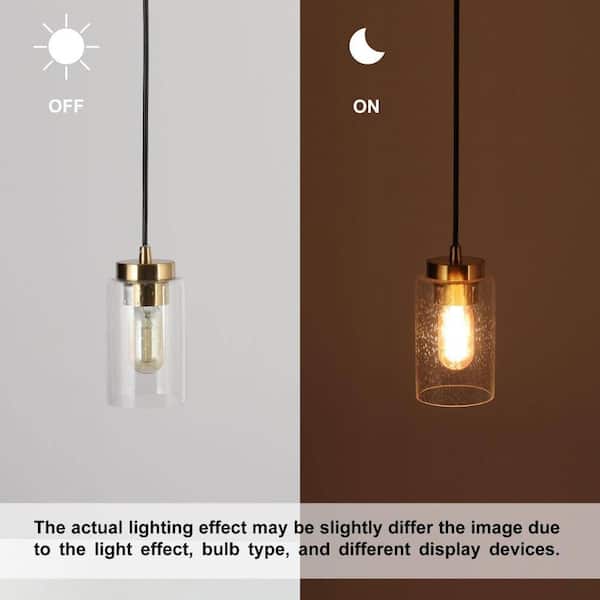 Zevni 4.7 in. 1-Light Brass Gold Mini Pendant Light