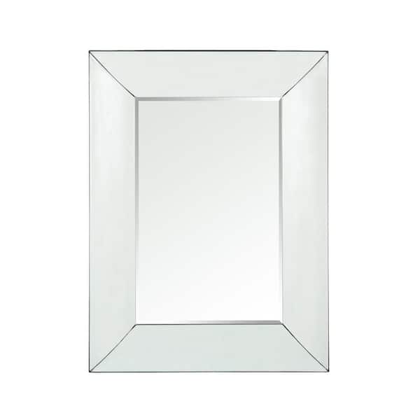 Unbranded 23.8 in. W x 31.7 in. H Rectangle Metal Framed Clear Mirror for Living Room