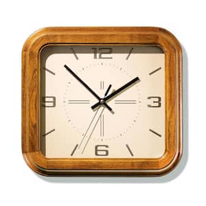 Seiko Square Wood Frame 13 in. Wall Clock QXA469BLH - The Home Depot