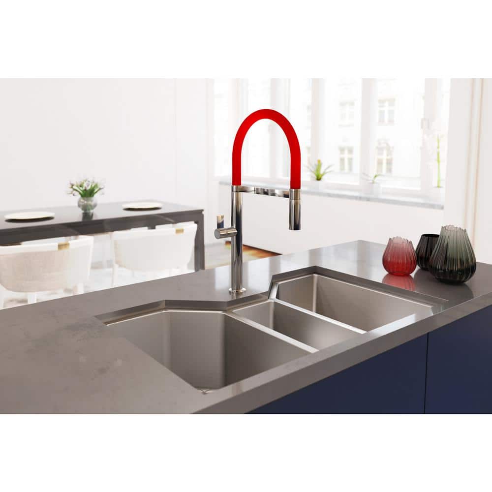 Ruvati 35" Triple Bowl Satin Stainless Steel Undermount Kitchen Sink