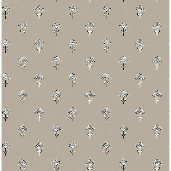 Surdiva Stone Grey Floral Fan Wallpaper
