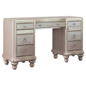 Bling Game Metallic Platinum 7-Drawer Makeup Vanity Desk