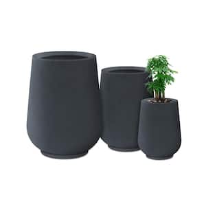 28cm CLEARANCE Charcoal Grey Glazed Flared Square Planter/Home Flower Pot 
