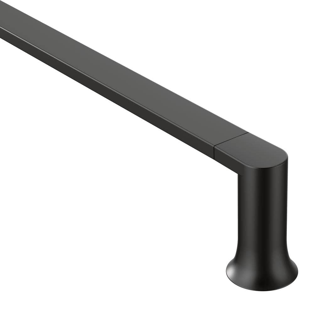 Moen The Genta Collection 7-in Matte Black Wall Mount Single Towel Bar Moen The Genta Collection 7-in Matte Black Wall Mount Single Towel Bar