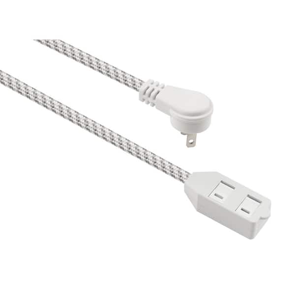 Photo 1 of 10 ft. 16-Gauge/2 White Braided Extension Cord