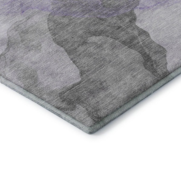 Mayfield Premium Machine Washable Abstract AMF2109 Lavender 5 ft. x 7 ft. 6 in. Area Rug